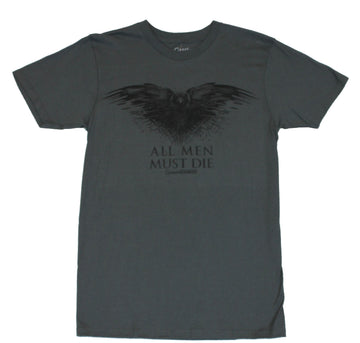 Game of Thrones Mens T-Shirt - "All Men Must Die" Flying Scratched Raven Image