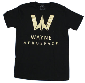 Batman (Dc Comics) Marvel Mens T-Shirt - Wayne Aerospace Gold Foil Logo
