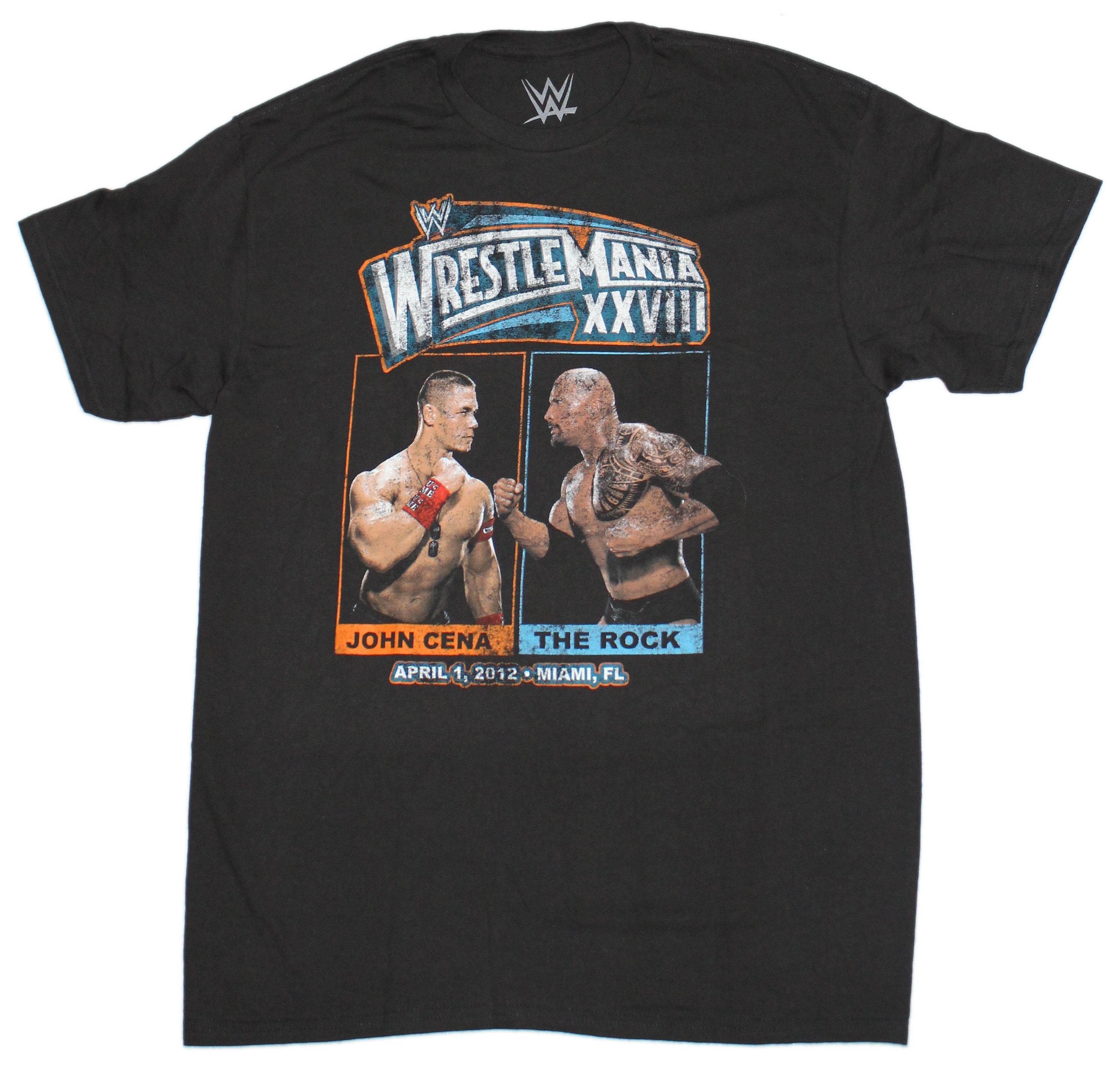 WWE Mens T-Shirt - Wrestlemania John Cena vs The Rock