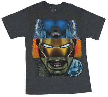 The Avengers  Mens T-Shirt - Hulk Captain America Iron Man Thor Head Collage