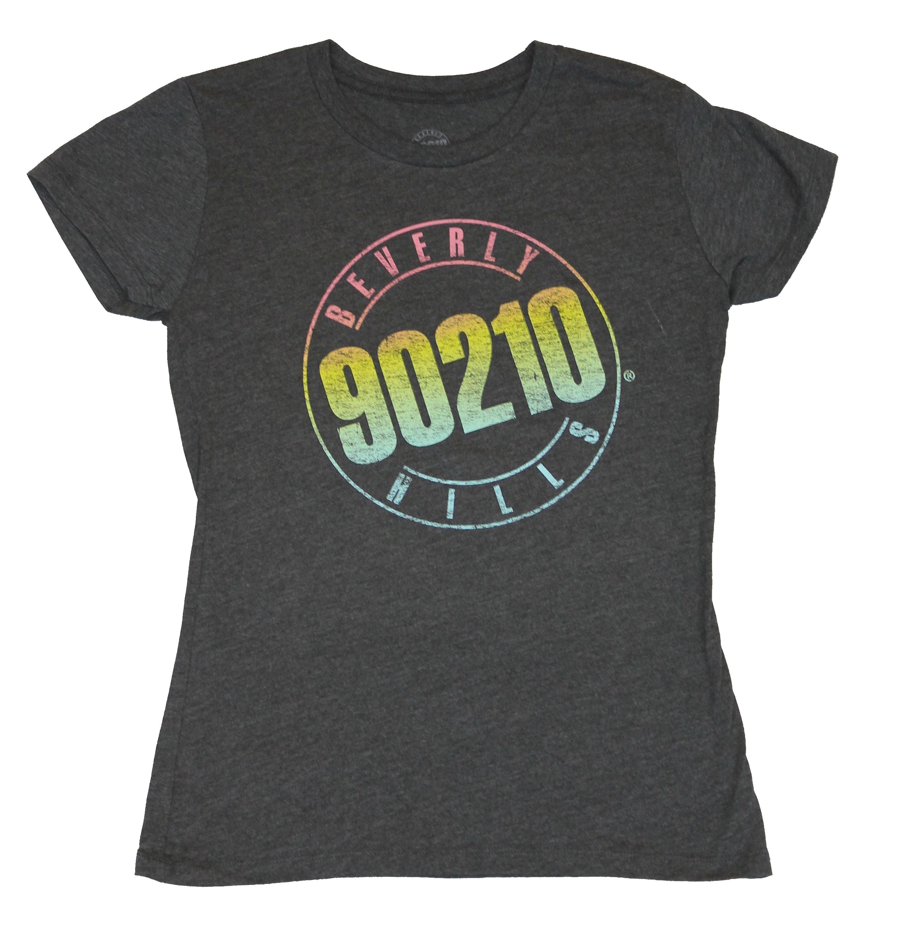 Beverly Hills 90210 Girls (Juniors) T-Shirt - Classic Colorful Distressed Logo