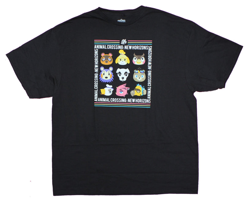 Animal Crossings Mens T-Shirt  - Baabara Tom nook Resetti Slider Isabelle Head Rows