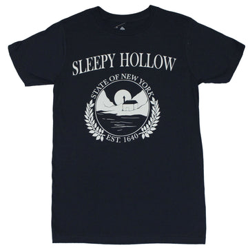 Sleepy Hollow Mens T-Shirt - State Of New York Established 1640 Moon Lit image
