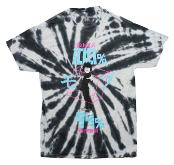 Mob Psycho Mens T-Shirt - 100% Reaching Out in Pink Cube Tie Dye