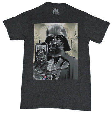 Star Wars  Mens T-Shirt - Darth Vader Taking a Selfie Photo Image