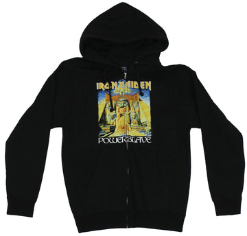 Iron Maiden Mens Zip Up Hoodie Sweatshirt - Power Slave Egypt & World Slavery