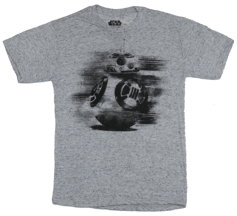Star Wars The Force Awakens Mens T-Shirt - Black BB-8 Rolling Sketch Image