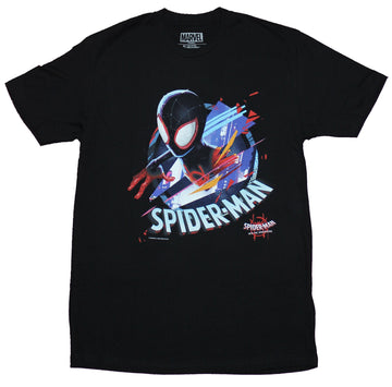 Spider-Man Mens T-shirt - Into the Spiderverse Miles Morales Splash Circle