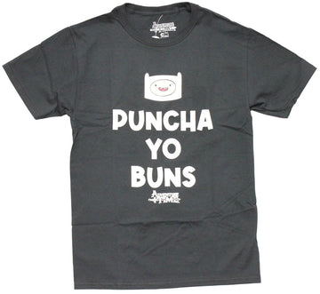 Adventure Time Mens T-Shirt - Puncha Yo Buns Finn Image