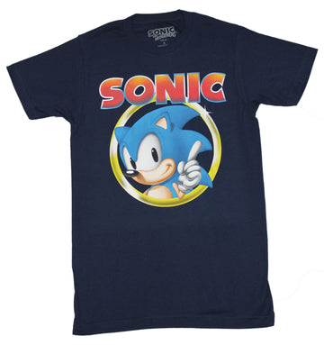Sonic the Hedgehog Mens T-Shirt - Finger Pose in Ring