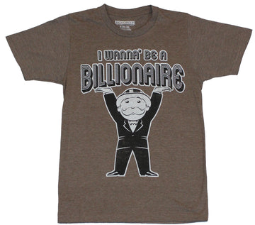 Monopoly Mens T-Shirt  - I Wanna Be A Billionaire!Pennybags Image