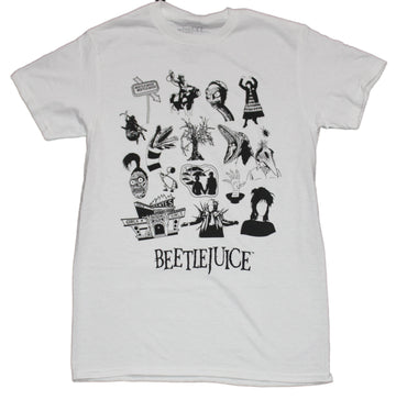 Beetlejuice Mens T-Shirt - Black And White Silhouette Images