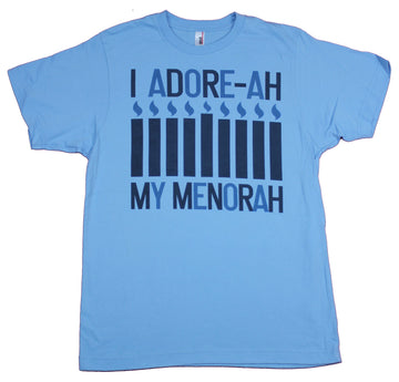 Hanukkah Mens T-Shirt  -I Adore Ah My Menorah
