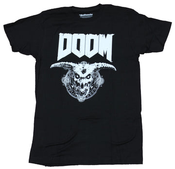 Doom Mens T-Shirt - Classic Doom Logo Metal Style Demon Image