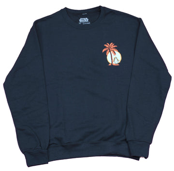 Star Wars Mens Crew Sweatshirt- Porg Lapel & Chewy Palms Back