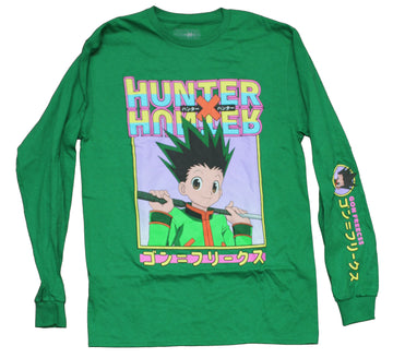 Hunter X Hunter Mens Long Sleeve T-Shirt - Gon Waving Name Box