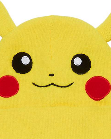 Yellow Pikachu Beanie Hat - Pokemon Youth Size Cuff Style
