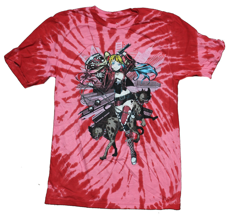 Harley Quinn Mens T-Shirt - Smiling Jackal Street Walking Image