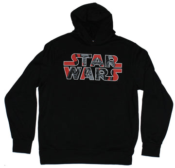 Star Wars Mens Hoodie- Star Wars Word Face Classic Logo Image