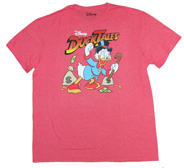 Duck Tales Mens T-Shirt - Uncle Scrooge Standing Under Duck Tales Logo