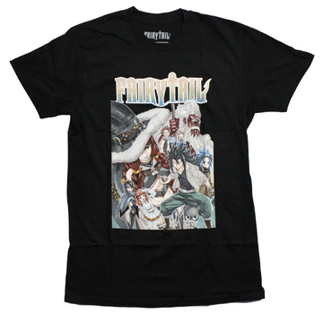 Fairy Tail Mens T-Shirt -  Manga Gajeel Redfox & Battle Ready Group