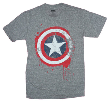 Captain America Mens T-Shirt - Classic Logo Running Dripping Logo Image