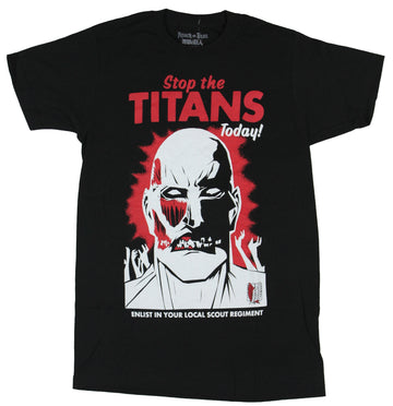 Attack on Titan Mens T-Shirt - Stop the Titans Today Recruitment Poster