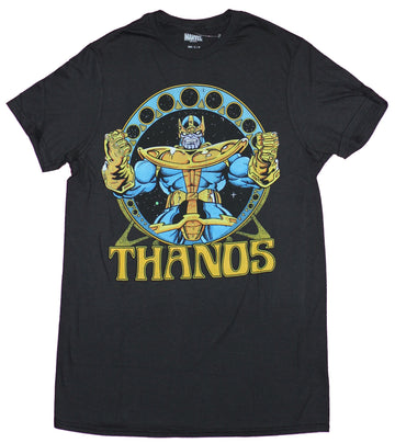 Thanos  Mens T-Shirt - Blue and Yellow Comic Style Titan Image