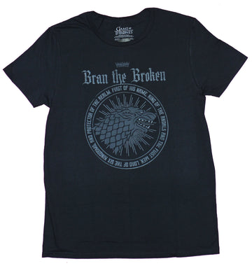 Game of Thrones Mens T-Shirt - Bran the Broken and Stark Logo Image