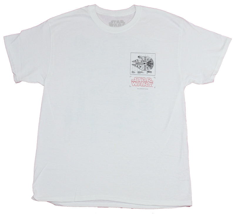 Star Wars Mens T-Shirt - Schematics of 5 Rebellion Ships Back Image