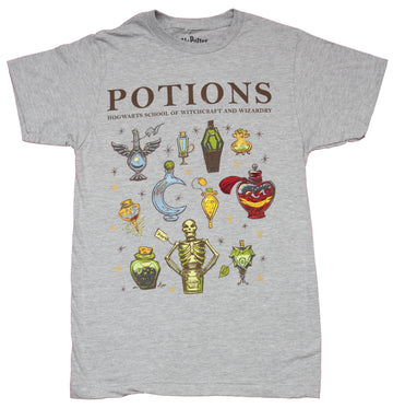 Harry Potter Mens T-Shirt - Potions Collection of Different Potions Images