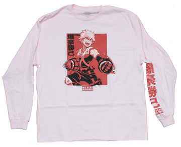 My Hero Academia Mens Long Sleeve T-Shirt - Katsuki Bakugo Hero Pose