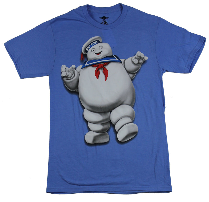 Ghostbusters Mens T-Shirt - Smiling Stay Puffed Marshmallow Man Image