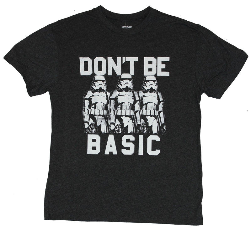 Star Wars Mens T-Shirt  - Don't Be Basic Triple Stormtrooper Image
