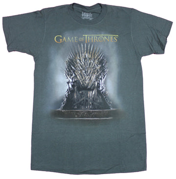 Game of Thrones Mens T-Shirt  - Iron Throne Image Under Logo