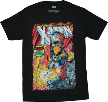 X-Men Mens T-Shirt - Wolverine Battles Ghost Rider Cover