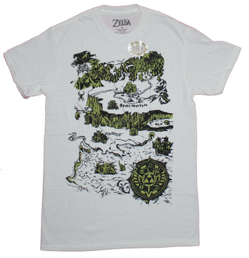 Legend of Zelda Mens T-Shirt - Stylized Hyrule Map Image
