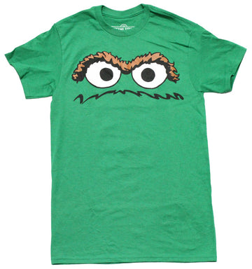 Sesame Street Mens T-Shirt - Oscar the Grouch Giant Face