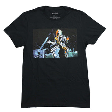 Beetlejuice Mens T-Shirt - Sitting in Cemetery Movie Image