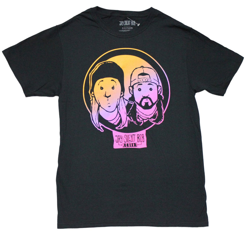 Jay & Silent Bob Mens T-Shirt - Reboot Colorful Duo Circle Image