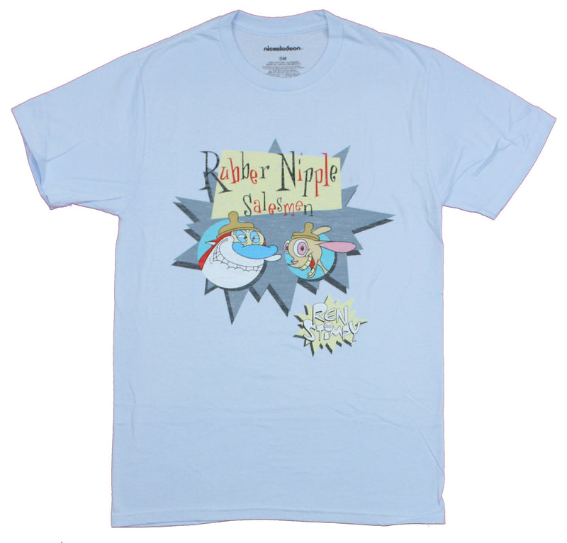 Ren And Stimpy Mens T-Shirt - Rubber Nipple Salesman Crazy Image