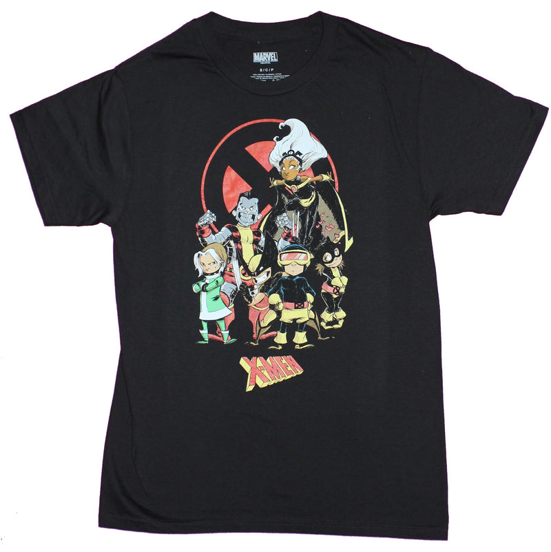 X-Men Mens T-Shirt - X-Babies Huddled Around Logo - Inmyparentsbasement.com
