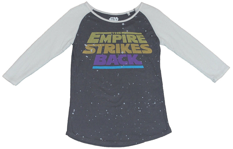 Star Wars Girls Raglan Juniors T-Shirt - Empire Strikes Back Word Image