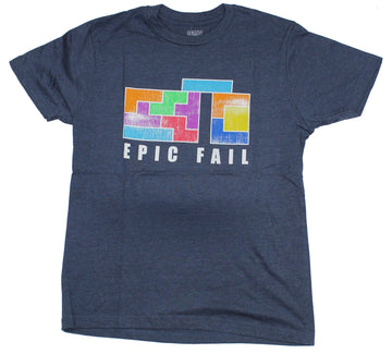 Tetris Mens T-Shirt - Epic Fail Long Piece Miss