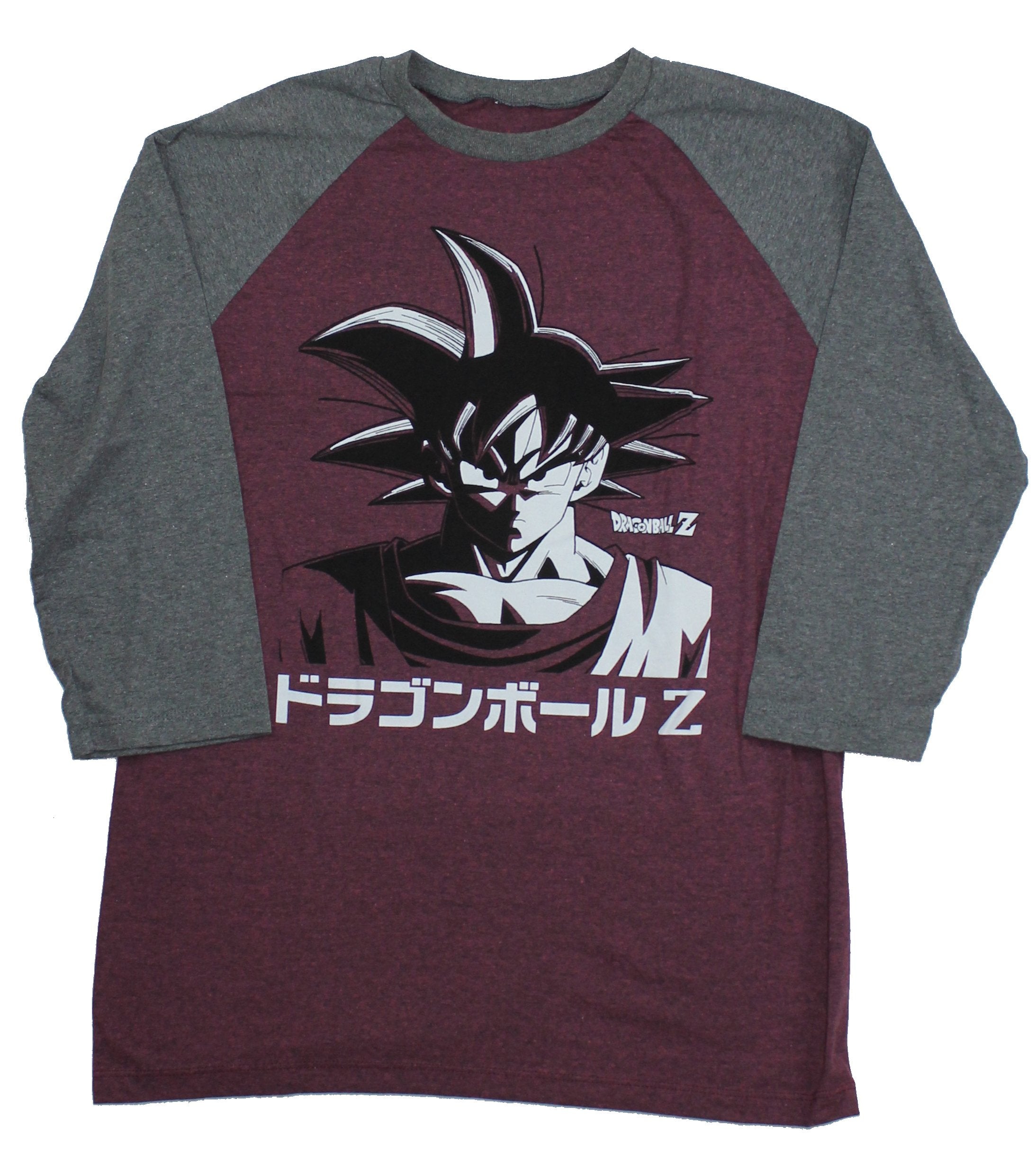 Dragon Ball Z Mens Raglan T-Shirt - Goku Kanji Face Image