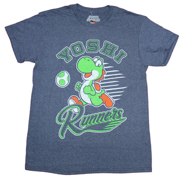 Super Mario Brothers  Mens T-Shirt - Yoshi Runners Running Yoshi Image