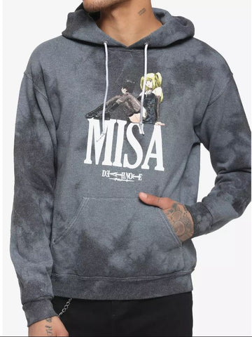 Official Crunchyroll Death Note Misa Amane Dark Wash Tie Dye Hoodie
