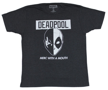Deadpool ( Mens T-Shirt - Merc With A Mouth Two Tone Face Image