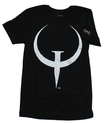 Quake Champions Mens T-Shirt - Distressed White Q Logo