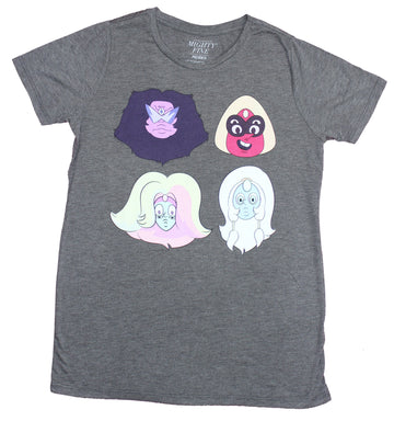 Steven Universe Girls Juniors  T-Shirt - 4 Faces of the Gem Gals